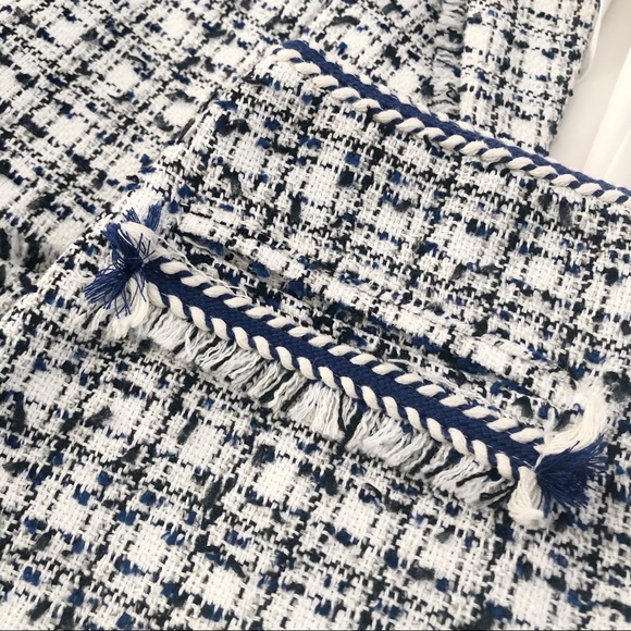 H&M Designer-look Raw Trim Tweed Plaid Skirt - Picture 2 of 8